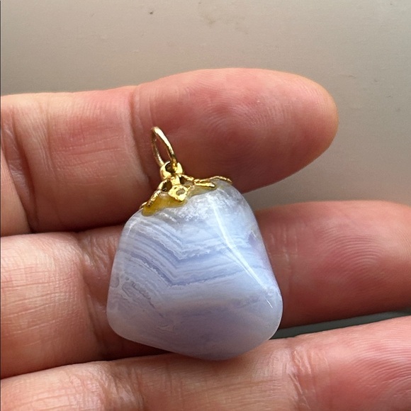 🖤Vintage Blue Lace Agate Pendant - Picture 8 of 11